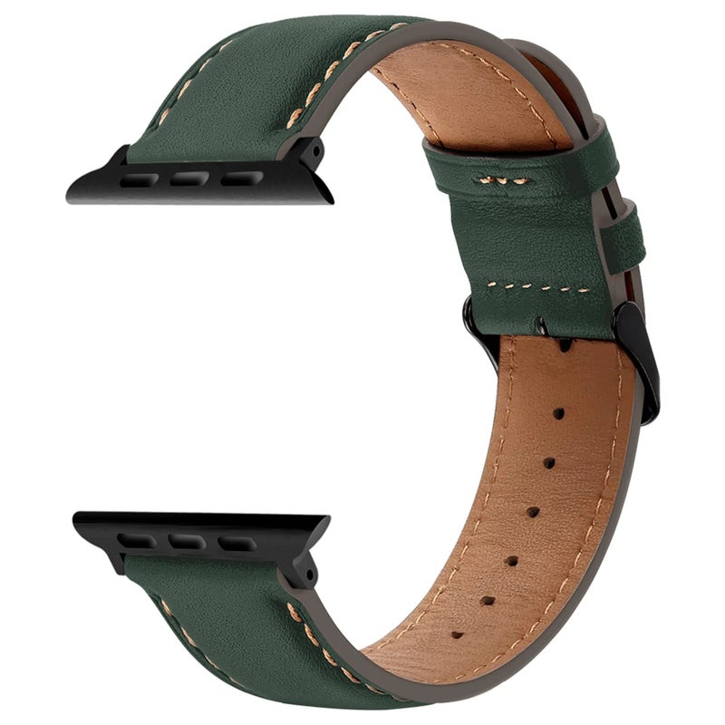 Bluejw Genuine Leather Sport Watch Band for Apple Watch Series 9 8 7 6 5 4 SE - Replacement Bracelet Strap for iWatch - Image 1