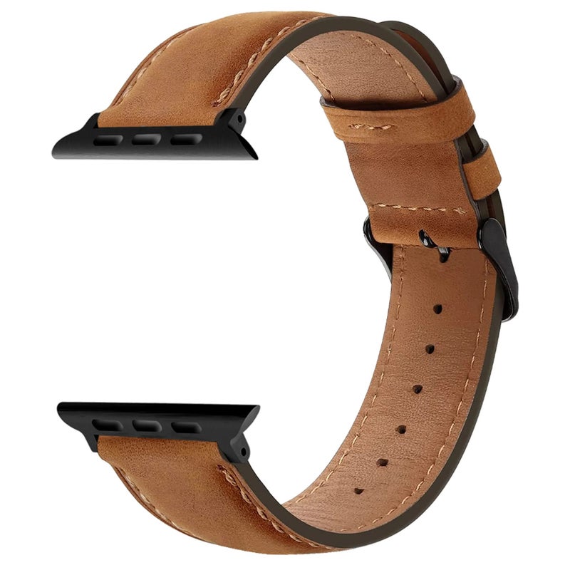 Bluejw Genuine Leather Sport Watch Band for Apple Watch Series 9 8 7 6 5 4 SE - Replacement Bracelet Strap for iWatch - Image 5