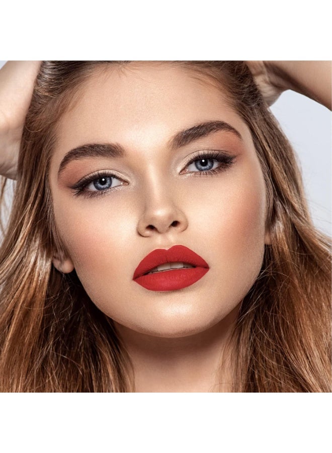 Lenphor Matt Show-Off 2 in 1 Crayon Lip Pencil Lipstick, Lip Liner Waterproof & Smudgeproof, Long Lasting, Matte Finish, Pointed Tip,  Cupid Red, 2.8gm - Image 4