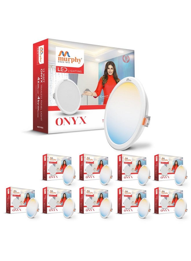 Murphy 15W Recessed Round Trimless LED Panel Light | 3-in-1 Colour Changing - Cool White/Neutral White/Warm White - Pack of 10 - Image 1