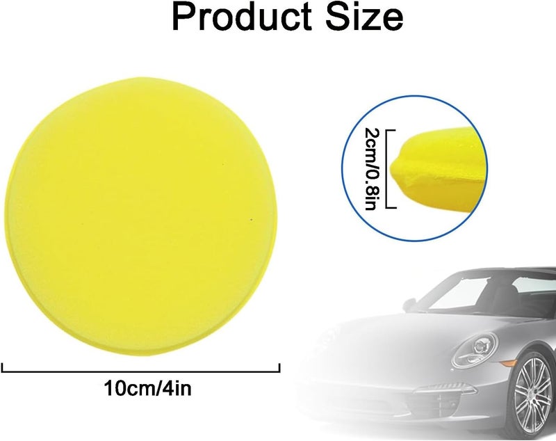 BEANPRECOY 12 Pcs Microfibre Polishing Sponge, 4 Inch Round Wax Applicator Pad for Car Polish, Waxes, Paint Cleaner - Hand Polishing Foam Sponge for Detailing - Image 2