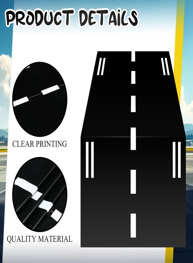 Remagr Racetrack Floor Running Black Racer Party Decoration Mat Road Table Runner Long Racetrack Tablecloth Drag for Party (Simple,65 ft X 2 ft) - Image 3