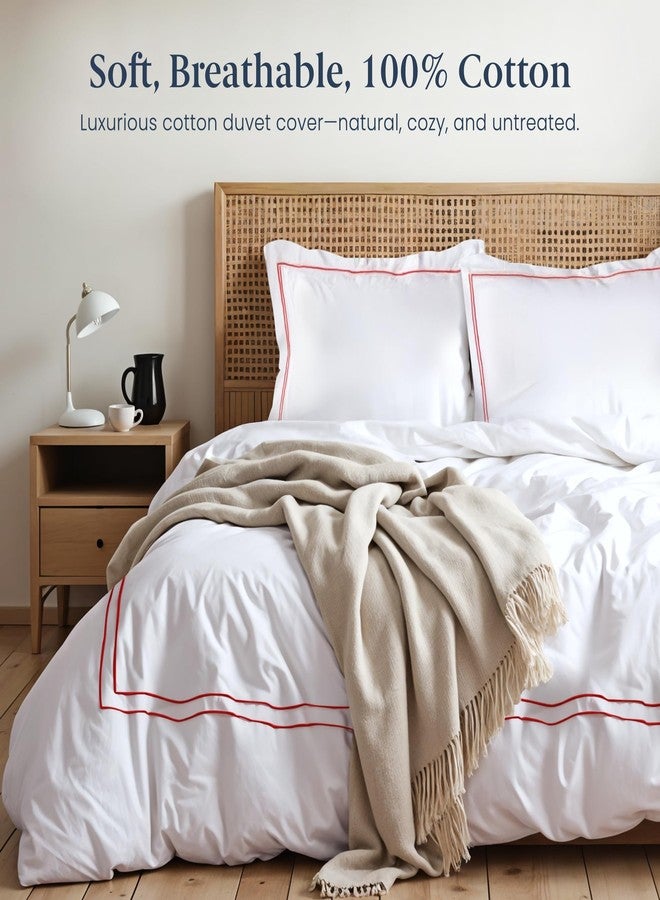 Ella Jayne Duvet Cover Queen Size (3 Pieces), 100% Cotton Percale, Full/Queen, Soft, Breathable & Lightweight, Including Duvet Cover (1 Piece) 90 x 90 Inches with 2 Pillow Shams (Red Design) - Image 5