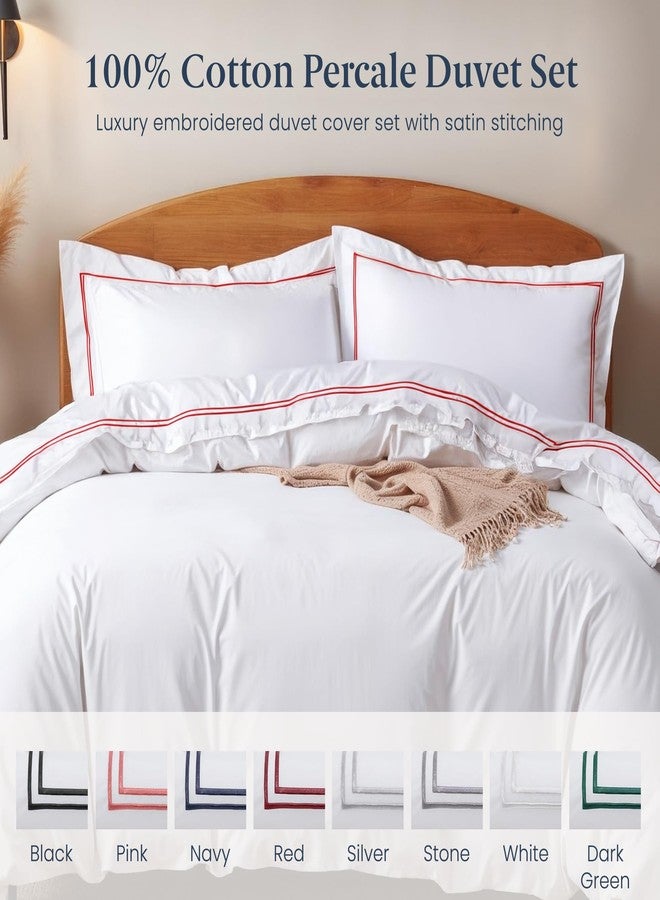 Ella Jayne Duvet Cover Queen Size (3 Pieces), 100% Cotton Percale, Full/Queen, Soft, Breathable & Lightweight, Including Duvet Cover (1 Piece) 90 x 90 Inches with 2 Pillow Shams (Red Design) - Image 4