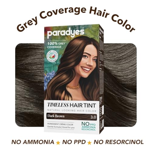 Paradyes Dark Brown Timeless Hair Tint, Permanent Crème Hair Colour for Natural-Looking Results, Complete Grey Coverage, Long-Lasting Formula Free from PPD, Ammonia, & Resorcinol, 3.0 Dark Brown - Image 2