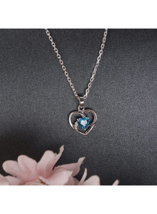 CLARA قلادة سلسلة قلب من فضة ستيرلنج 925 | مطلية بالروديوم، زركونيا سويسرية | هدية للنساء والفتيات - Image 2