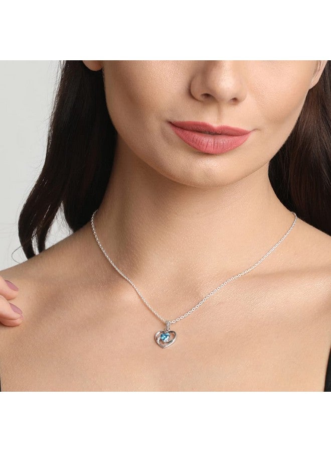 CLARA قلادة سلسلة قلب من فضة ستيرلنج 925 | مطلية بالروديوم، زركونيا سويسرية | هدية للنساء والفتيات - Image 3