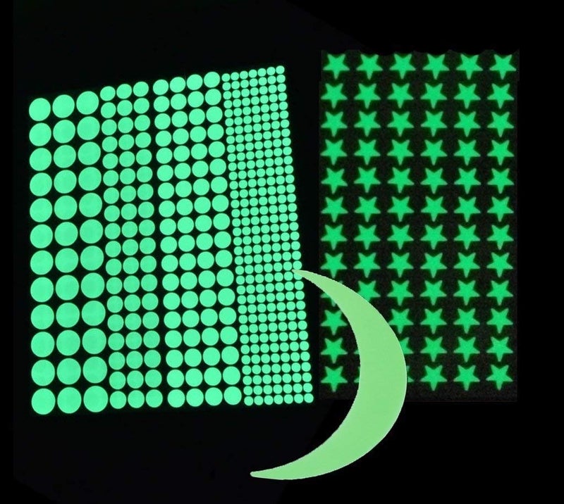 DreamKraft Glow in The Dark Galaxy of Stars and Moon Radium Glow Sticker for Home Docor, Kid's Room (321 PC, Green) - Image 5