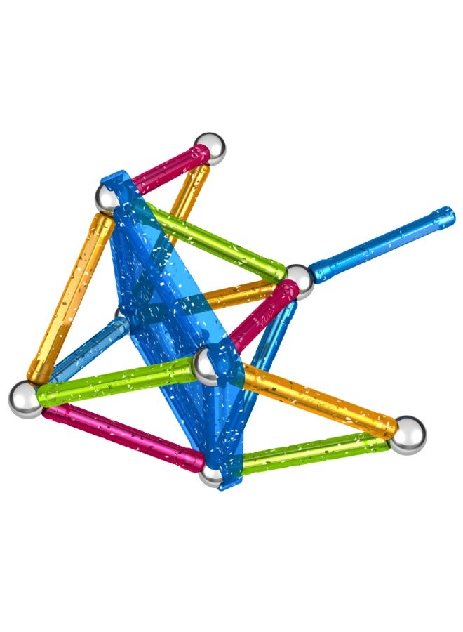 Geomag Glitter Magnetic Sticks | Building Toys for Toddlers| Glittered Magnetic Sticks With Metallic Balls| 30 Pcs| Ages 3 Years+ - Image 1