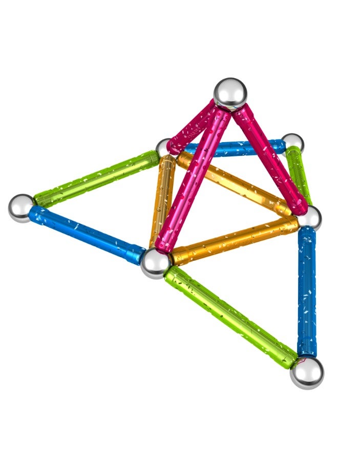 Geomag Glitter Magnetic Sticks | Building Toys for Toddlers| Glittered Magnetic Sticks With Metallic Balls| 30 Pcs| Ages 3 Years+ - Image 5