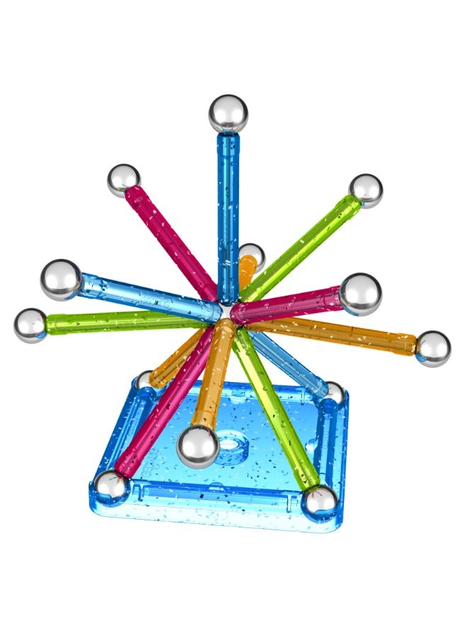 Geomag Glitter Magnetic Sticks | Building Toys for Toddlers| Glittered Magnetic Sticks With Metallic Balls| 30 Pcs| Ages 3 Years+ - Image 2