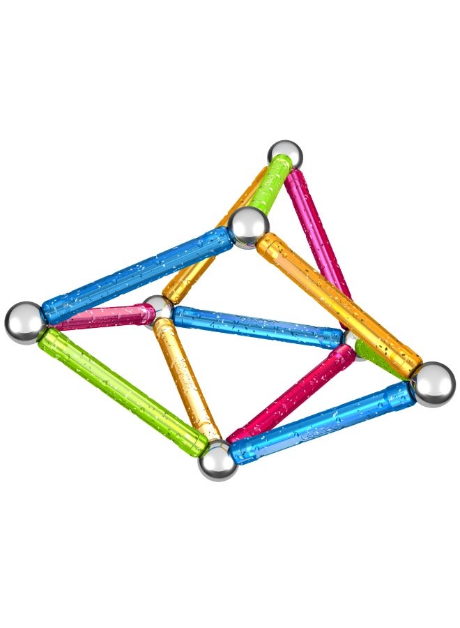 Geomag Glitter Magnetic Sticks | Building Toys for Toddlers| Glittered Magnetic Sticks With Metallic Balls| 30 Pcs| Ages 3 Years+ - Image 3