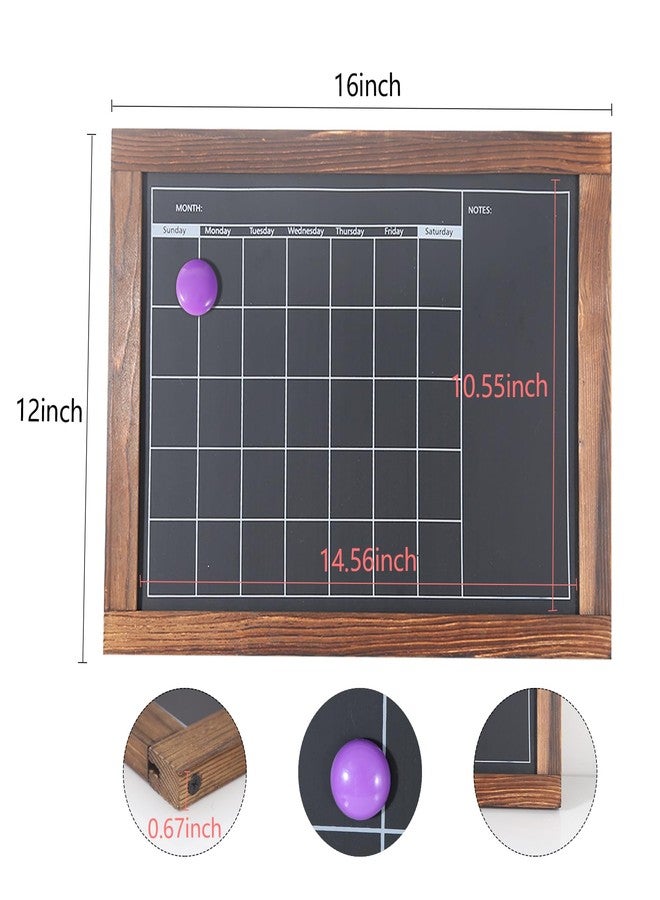 KOOLDE Chalkboard Calendar Magnetic Board Monthly Planning Board for Kitchen Wall, Reusable Planner Chart for Family Blackboard Calendar for Record Daily Tasks List 12'' x 16'' - Image 2