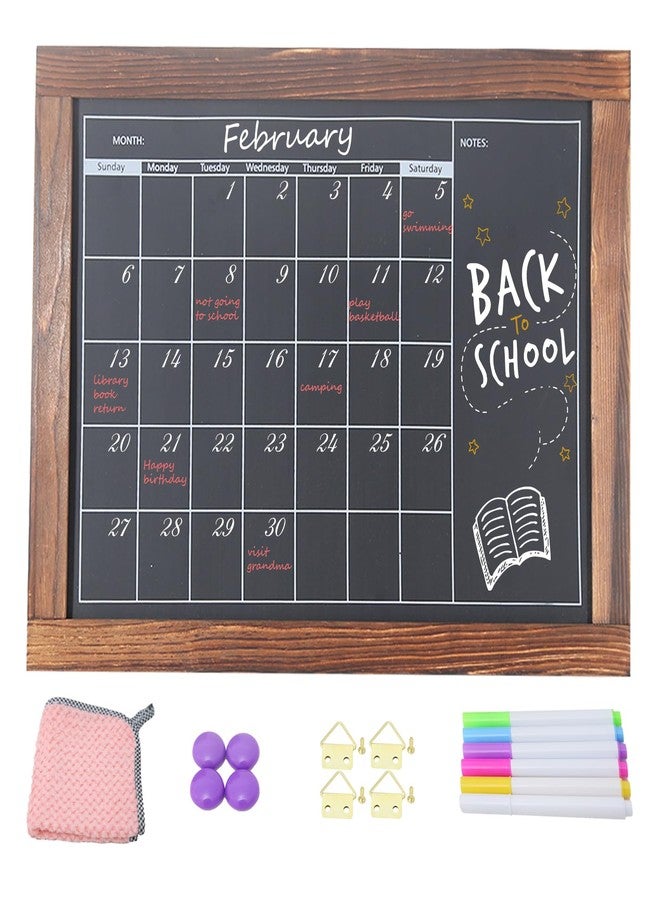 KOOLDE Chalkboard Calendar Magnetic Board Monthly Planning Board for Kitchen Wall, Reusable Planner Chart for Family Blackboard Calendar for Record Daily Tasks List 12'' x 16'' - Image 1