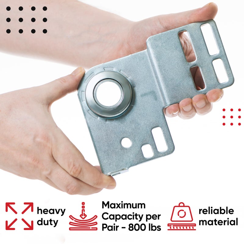 Granatan 3 3/8" Bearing End Plates Brackets, Residential Brackets for 2" Track Wood or Steel Doors, Garage Door Parts, One Pair Bearing Bracket - Image 3