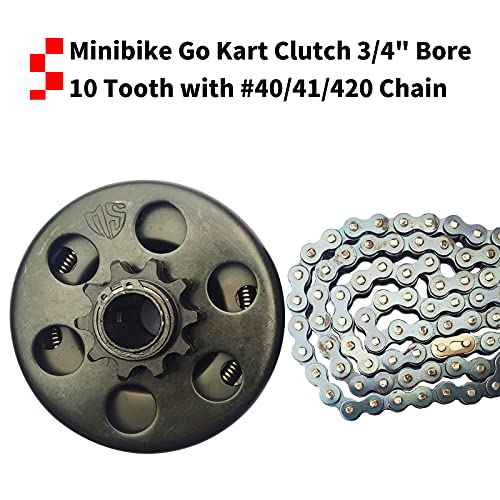 Carkio Go Kart Centrifugal Clutch 3/4" Bore 10 Teeth Inner Hole 19.05mm with #40/41/420 Chain Durable Centrifugal Clutch Compatible with Go-Kart Bike Engine - Black - Image 2