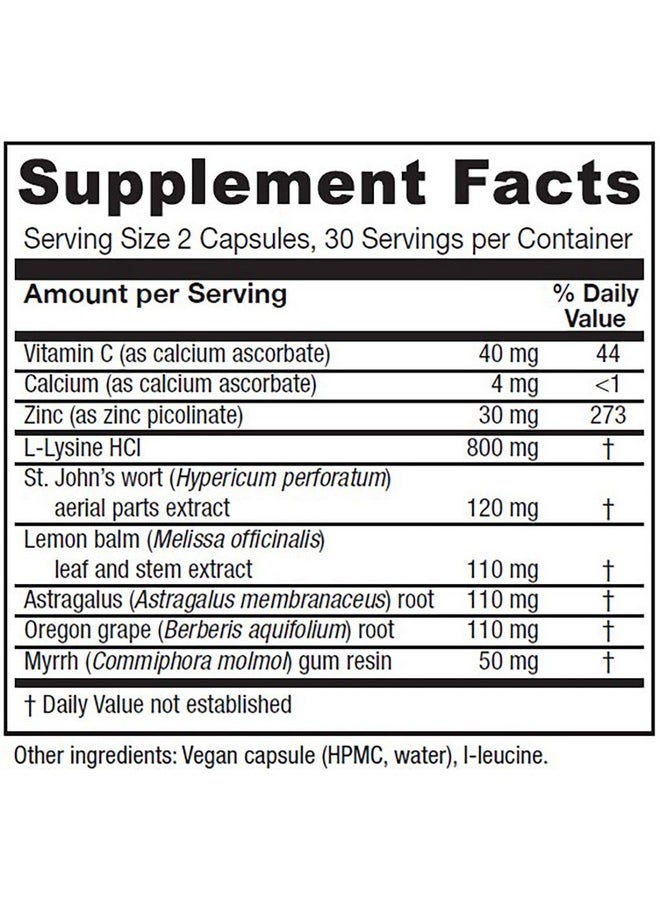 Vitanica Lysine Extra Immune System Support Vegan 60 Count  - Image 3