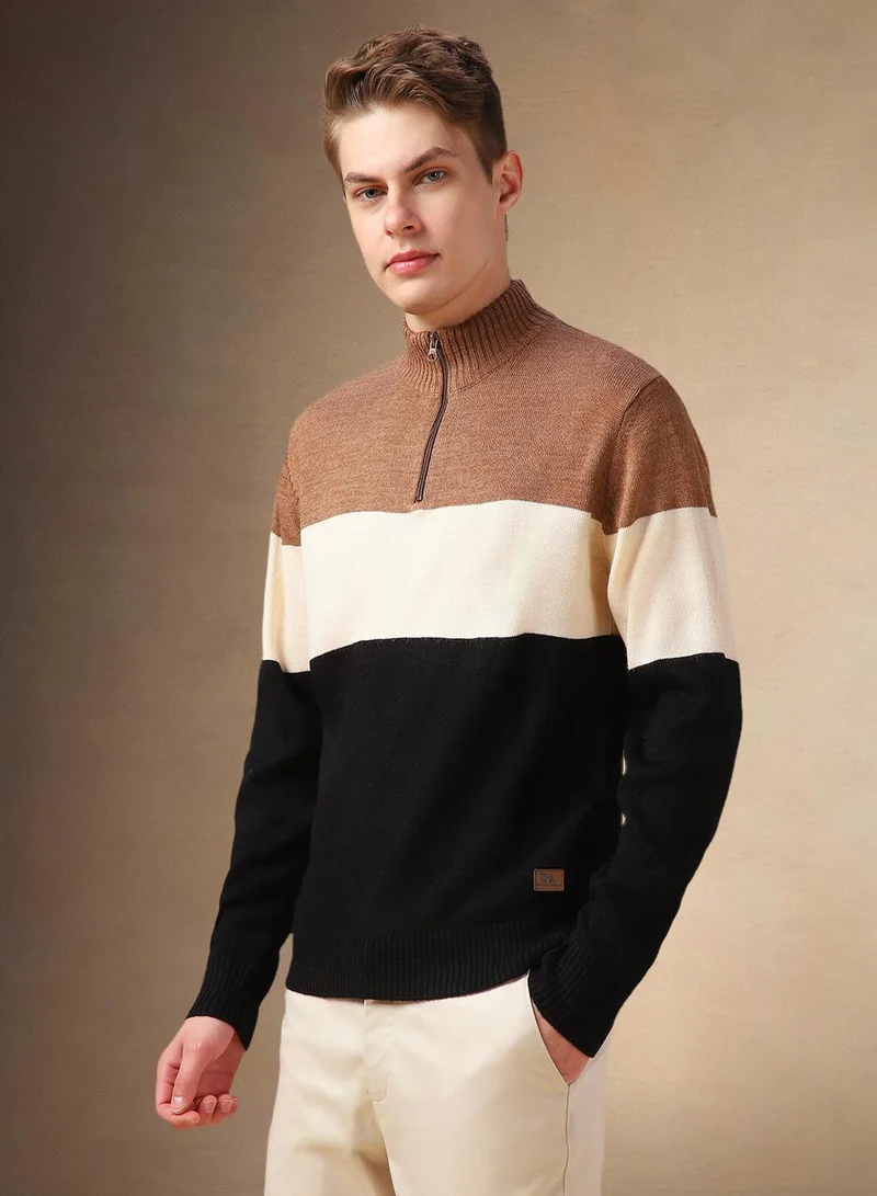 Dennis Lingo Men's Multicoloured 100% Acrylic Solid Regular Fit Sweater