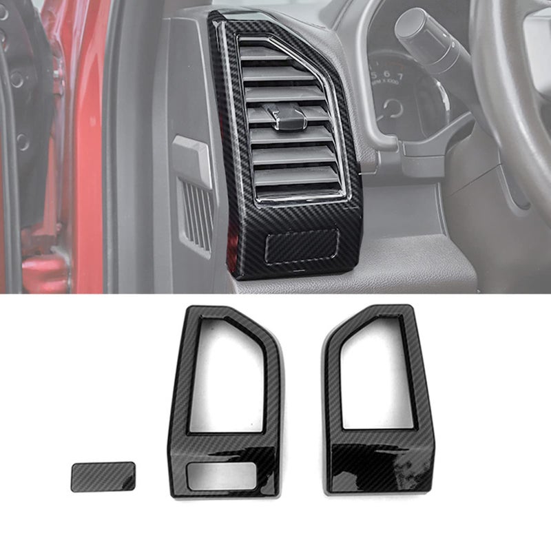 Keptrim for F150 ABS Carbon Fiber Dash Air Conditioner Outlet Vent Trim for 20152020 Ford F150 3pcs