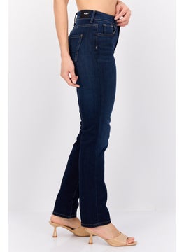 Pepe Jeans Women Regular Fit Washed Stretchable Jeans, Dark Blue  - Image 2