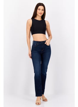 Pepe Jeans Women Regular Fit Washed Stretchable Jeans, Dark Blue  - Image 4