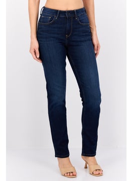 Pepe Jeans Women Regular Fit Washed Stretchable Jeans, Dark Blue  - Image 1