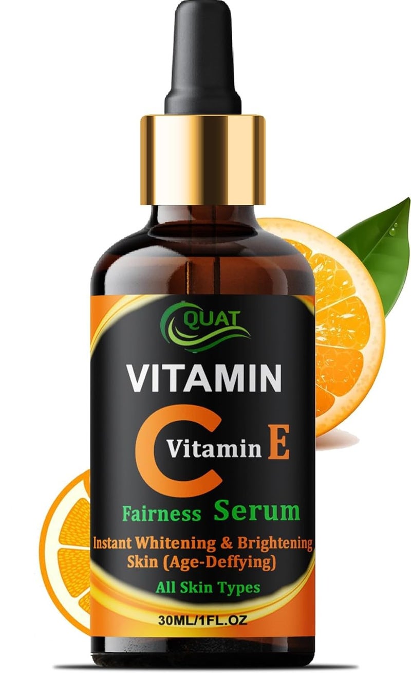 Quat Quat Vitamin C And E Face Serum For AntiAgeing Daily Care AntiTan Blemish Removal Cleans Skin Pores Skin Brightening Radiance Glow Spot Removal Pigmentation Removal 30ml  - Image 4