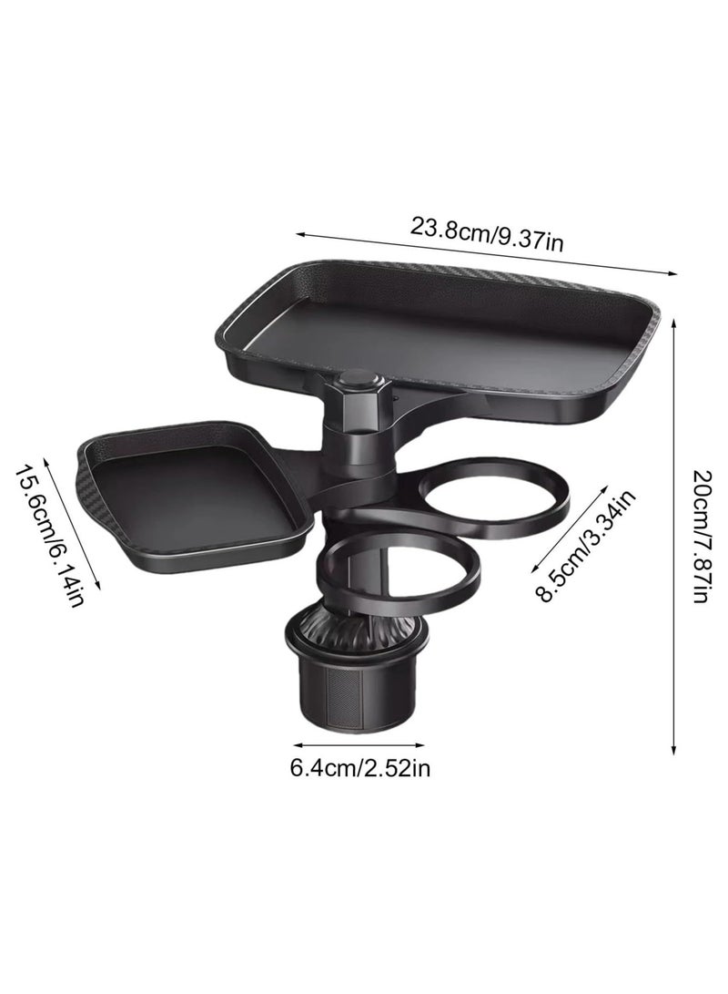 Hihonor Car Cup Extender, Car Cup Holder Tray, Travel 4-in-1 Food Table Tray, Adjustable Travel Food Table Tray, Portable Car Food, Multifunctional Car Holder 360-degree Rotation For Travel Road Trip - Image 2