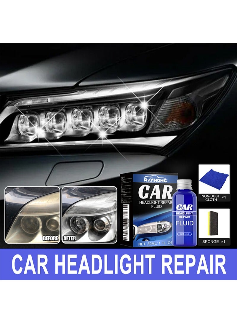 RAYHONG Car Headlight Repair Fluid Kit,Cleaner and Restorer-Quick Headlight Clear Coat, Extreme UV Protection Prevents Lens Yellowing  - Image 1