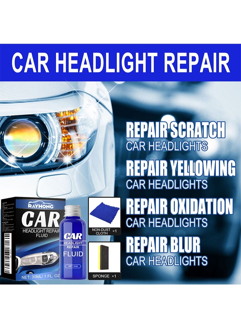 RAYHONG Car Headlight Repair Fluid Kit,Cleaner and Restorer-Quick Headlight Clear Coat, Extreme UV Protection Prevents Lens Yellowing  - Image 4