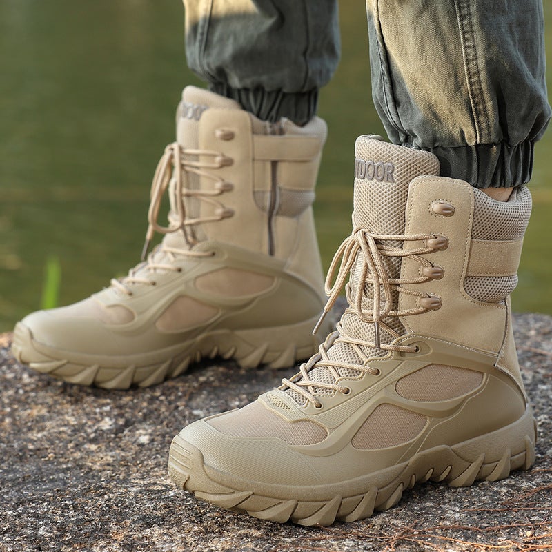 Large Size Boots for Men, Outdoor High-Top Field Boots, Ultra-Light Desert Boots, Outdoor Hiking and Mountaineering Boots, Manufacturer Supply - Image 1