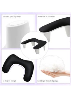 brunson Nail Arm Rest for Nails Tech U Shaped - Black Nail Arm Rest Comfortable Manicure Nail Hand Rest Pillow Cushion, PU Leather Nail Armrest Stand for Acrylic Nail Art-Tech, Quick Installation  - Image 5