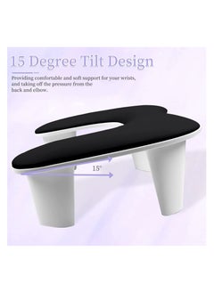 brunson Nail Arm Rest for Nails Tech U Shaped - Black Nail Arm Rest Comfortable Manicure Nail Hand Rest Pillow Cushion, PU Leather Nail Armrest Stand for Acrylic Nail Art-Tech, Quick Installation  - Image 2