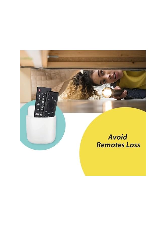 S-TOP Remote Control Holder Wall Mount, Set of 4 No Tools Required Wall Mount Organizers with Secure Adhesive, Convenient Wall Storage for Remotes Phones Keys, Suitable for Room Decor Styles - Image 2