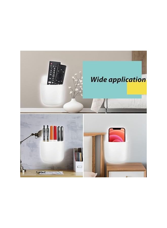 S-TOP Remote Control Holder Wall Mount, Set of 4 No Tools Required Wall Mount Organizers with Secure Adhesive, Convenient Wall Storage for Remotes Phones Keys, Suitable for Room Decor Styles - Image 3
