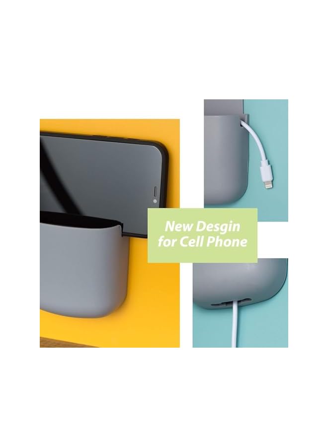 S-TOP Remote Control Holder Wall Mount, Set of 4 No Tools Required Wall Mount Organizers with Secure Adhesive, Convenient Wall Storage for Remotes Phones Keys, Suitable for Room Decor Styles - Image 1