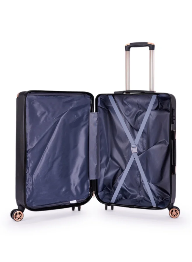 ليمرا طقم شنط سفر مكون من 6 حقائب أمتعة لون أسود بمقاس 32"/28"/24"/20"/15"/12 انش