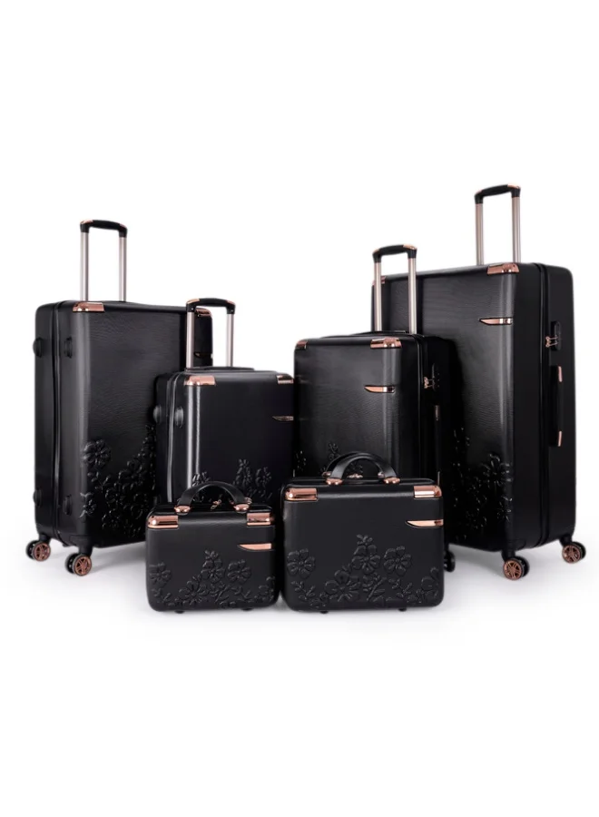 LIMRA A travel bag set consisting of 6 luggage bags Black color, size 32"/28"/24"/20"/15"/12 inches