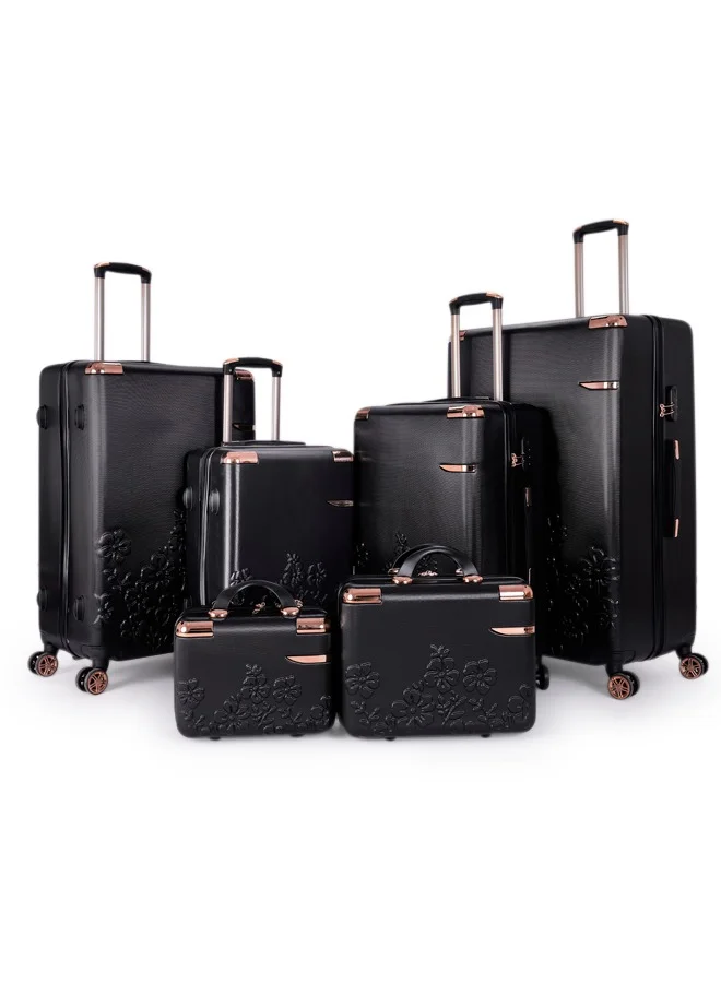 LIMRA A travel bag set consisting of 6 luggage bags Black color, size 32"/28"/24"/20"/16"/12 inches