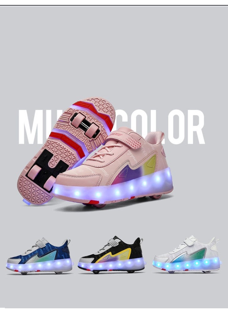 NIBEMINENT Kids Roller Skates Shoes 4 Wheels Roller Shoes Boys Girls Wheel Shoes Roller Sneakers Shoes for Beginner More Balanced  - Image 4