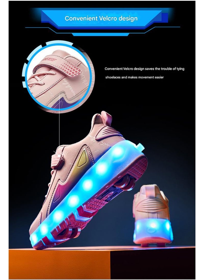 NIBEMINENT Kids Roller Skates Shoes 4 Wheels Roller Shoes Boys Girls Wheel Shoes Roller Sneakers Shoes for Beginner More Balanced  - Image 5