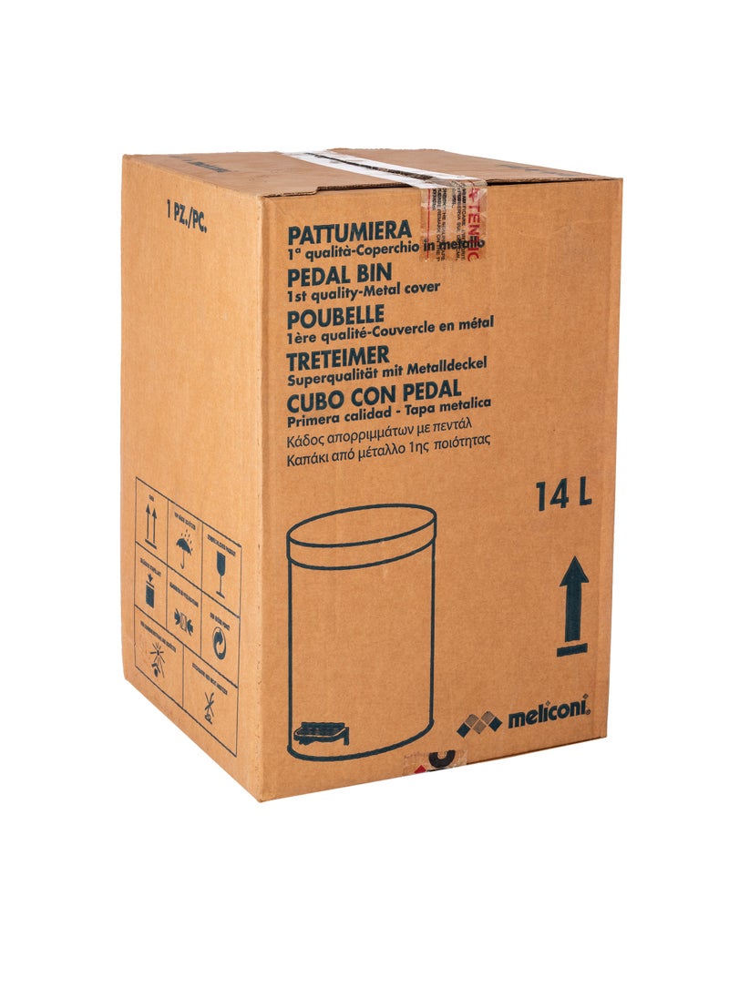 Meliconi Set Of 2 Italian Steel Trash Cans Large 14 liters + Small 6 Liters  - Image 5