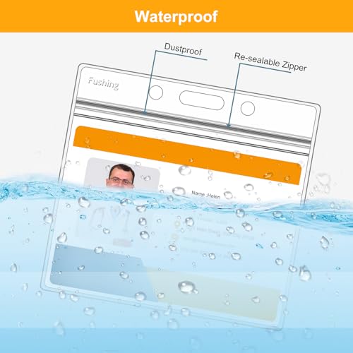 Fushing Pack of 50 Clear Plastic Horizontal Badge Holders, Name Tag Holders, Card Holders (L) - Image 3