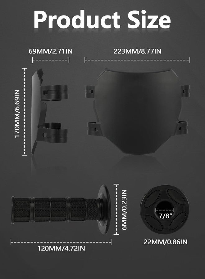 BAOUFF Number Plate & Grip Set for Ebike,Front Bike Plate+7/8" Handlebar Glue for E Bike Ridstar Q20/Super 73 S1 S2 RX ZX/Macfox X1S X1 X2/ TST R002S R002-Black - Image 3
