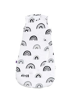 Snuz Pouch Sleeping Bag For Infant And Baby 1.0 Tog Clever Nappy Change Zip 100% Cotton For Temperatures If 21 - 23 Celsius Suitable From 0 To 6 Months Maximum Baby Length 68 Cm - Mono Rainbow  - Image 1