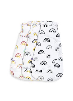 Snuz Pouch Sleeping Bag For Infant And Baby 1.0 Tog Clever Nappy Change Zip 100% Cotton For Temperatures If 21 - 23 Celsius Suitable From 0 To 6 Months Maximum Baby Length 68 Cm - Mono Rainbow  - Image 4