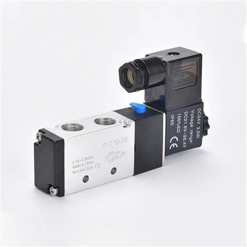 1pcsic صمام ملف لولبي كهربائي 5 اتجاهات موضعان هواء 4V210-08 4V310-10 12V 24V 220Vic(Dv12v) - Image 1