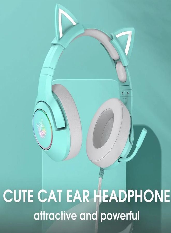 onikuma K9 Wired Gaming Headset Removable Cat Ears Headphones with Microphone  - Image 2