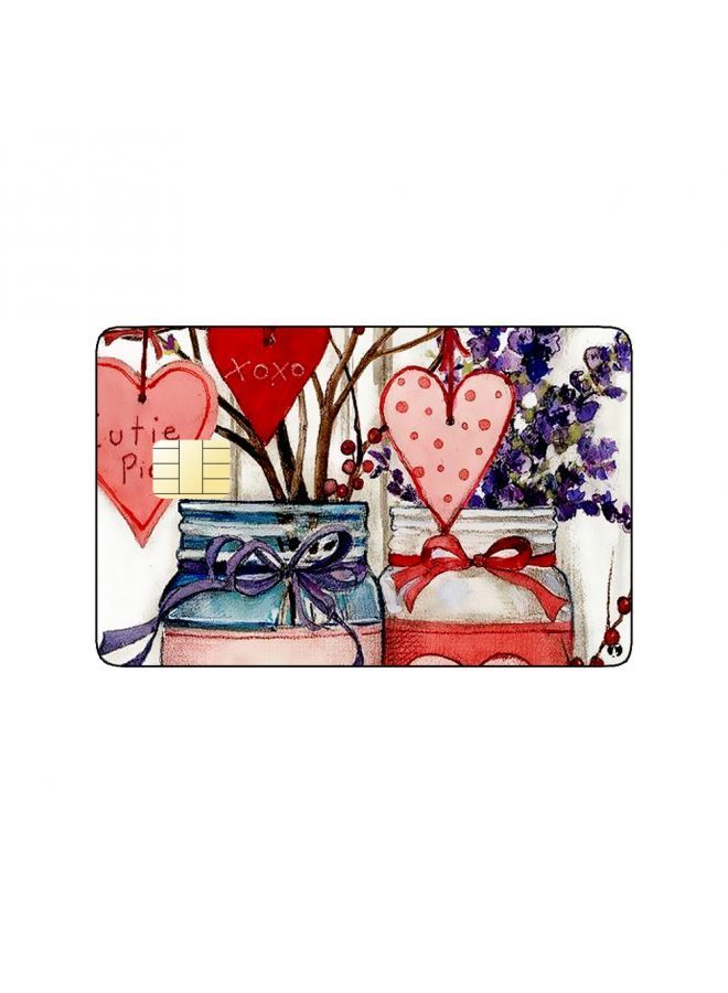 RKN PRINTED BANK CARD STICKER Cute Glass Jars Drawing With Hearts - Image 1