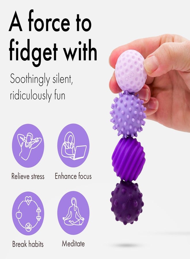 ONO Signets - Silicone Magnetic Balls with Textured Dimples, Bumps, and Waves | Fun to Play with Fidget Toy for Adults | Help Relieve Stress, Anxiety, Tension (Lavender, Set of 8) - Image 4